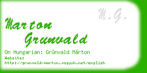 marton grunvald business card